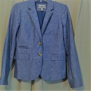J.Crew schoolboy blue linen blazer.Size 4.